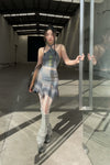 RUI segment dyeing lit low -waist short skirt RSS23KN05 dawn yellow and blue gradient
